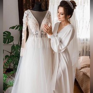 White Wedding Robe size S